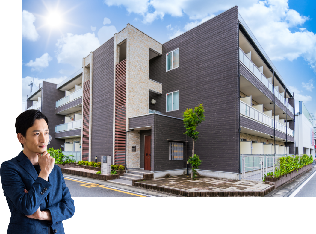 男性が考えている姿・マンション写真